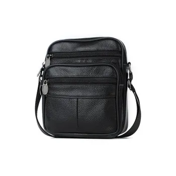ROSEROOEN Top Grain Cow Leather Sling Bag Regular Unisex Black/Brown/Coffee