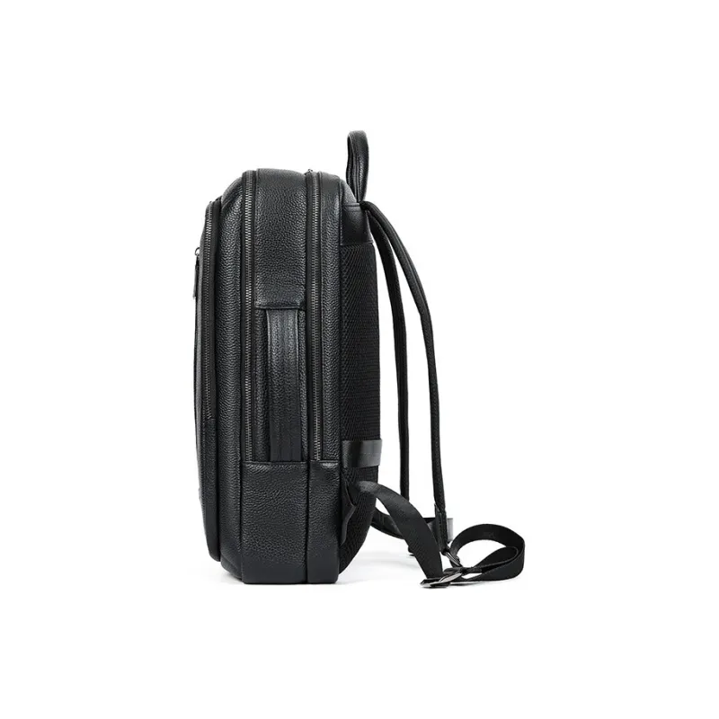 DOSRFINI Top Grain Cow Leather Advanced Sensory Backpack Men's Black-2