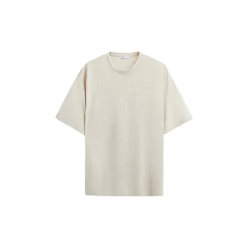 ZARA T-Shirts Men Beige