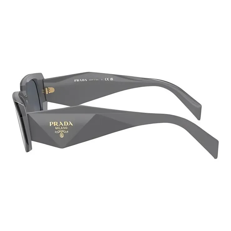 PRADA Acetate Rectangular Sunglasses Women's Dark Gray-2