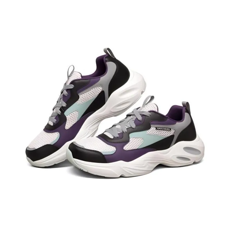 Skechers Stamina Airy Chunky Sneakers Men Low Top White/Purple/Black-2
