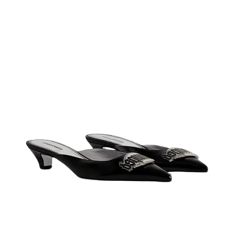 DSQUARED 2 Logo Plaque Pointed Top Mules Women's-3