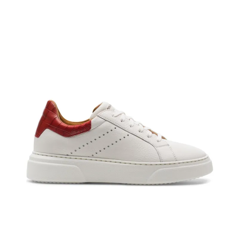 Magnanni Theresa Low-Top Skateboard Shoes Women's White Red-1