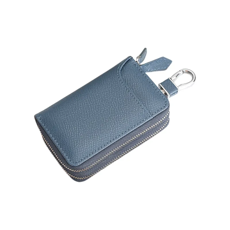 OUZIHUANG Cow Leather Key Pouch Small Size Unisex Red/Blue/Black/Brown-1