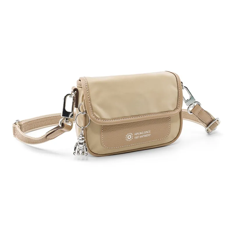 Kipling Polyamide Crossbody Bag, Shoulder Bag Regular Unisex Natural Beige Mu-1
