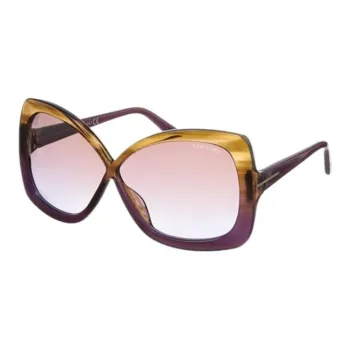 TOM FORD Metal Acetate Butterfly Sunglasses Women's Brown