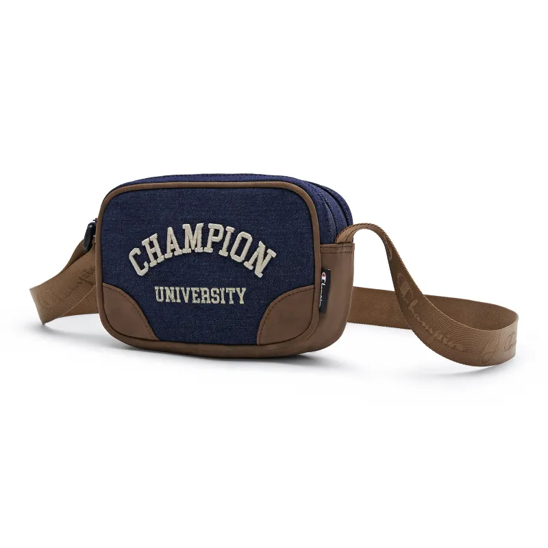 Champion Artificial Leather Crossbody Bag Regular Unisex Dark Blue/Blue/Dark Brown-1