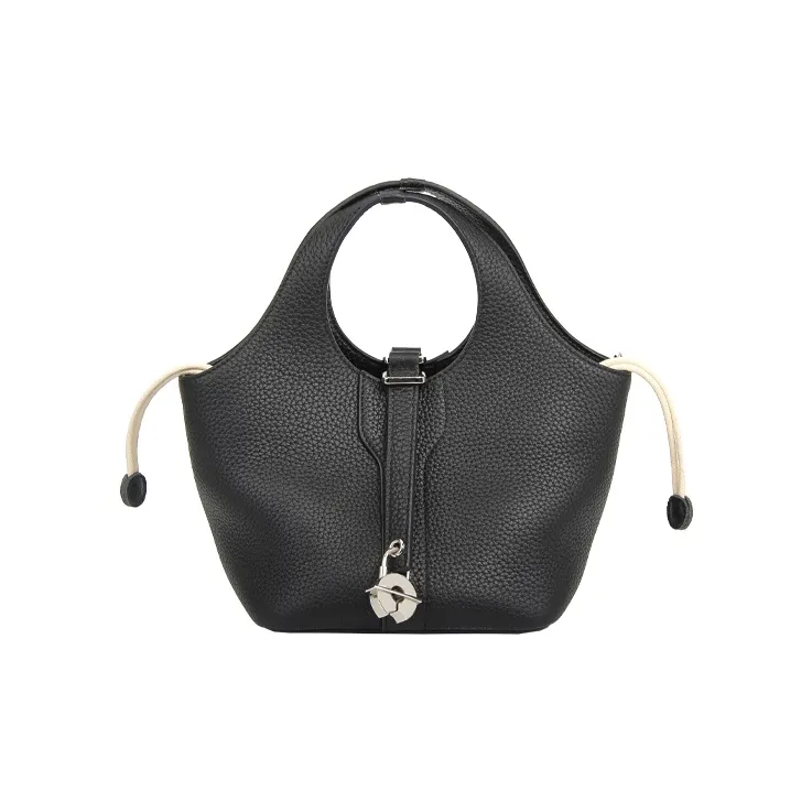 YOCAMU Top Grain Cow Leather One Shoulder Handbags Regular Women's Dove Gray/Ecru-8