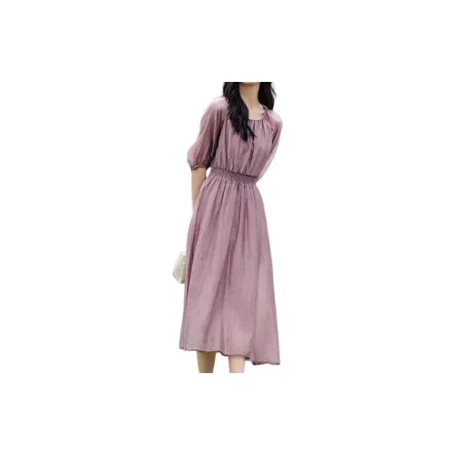 Mo Han Yi Mei Short-Sleeved Dresses Women's Purple