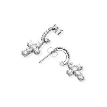 CHIARA FERRAGNI Zircon Water Coated 18K Gold Italian Luxury Advanced Stud Earrings Unisex Silver