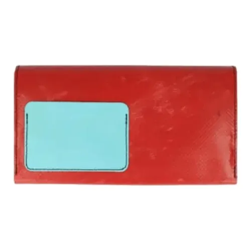 FREITAG Wallets Tomato Red With Light Blue Accents