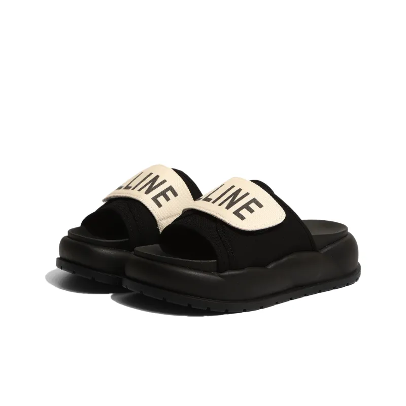 SHUXI Stitching Slip Resistant Slide Slippers Women's Black-2