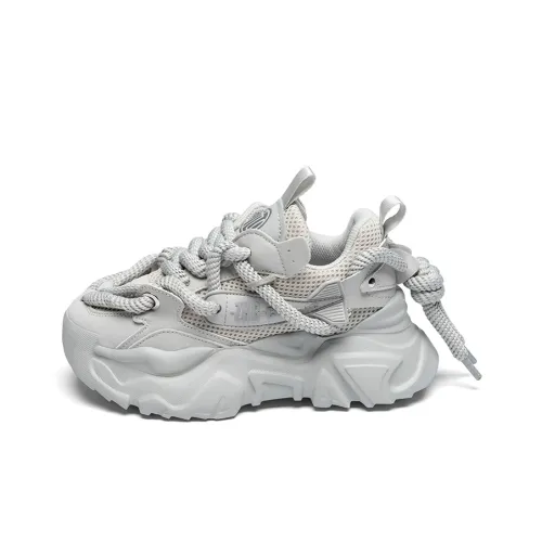 ZHR Chunky Sneakers Unisex Low Top Light Gray, Beige