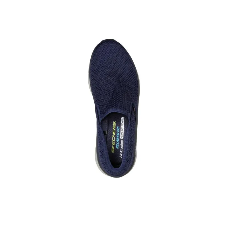 Skechers D'lux Walker Casual Shoes Men Low Top Marine Blue/Ecru-3
