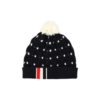 THOM BROWNE Rwb Virgin Wool Pompom Beanie