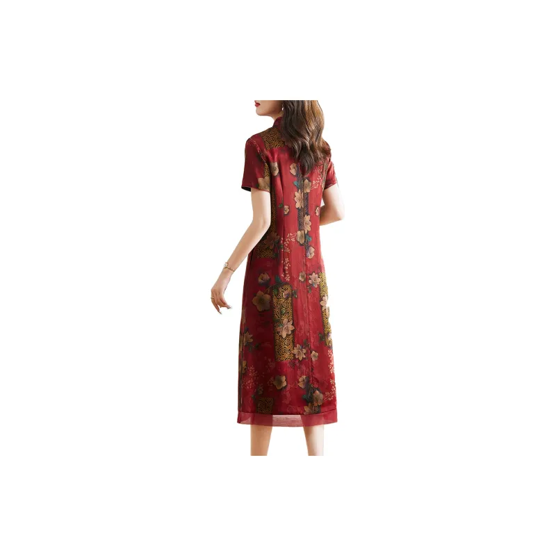 Hang Yi Court Short Sleeved Dresses Women's Image Color-1