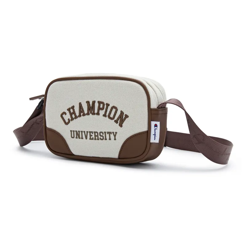 Champion Artificial Leather Crossbody Bag Regular Unisex Dark Blue/Blue/Dark Brown-12