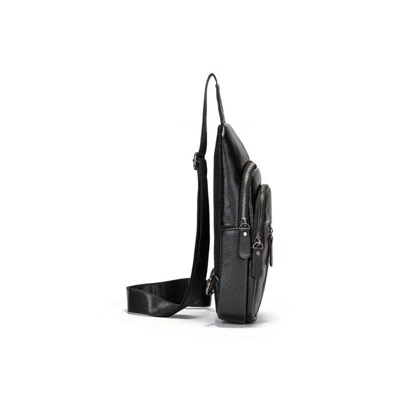 DOSRFINI Cow Leather Sling Bag Regular Men's Black/Coffee-1