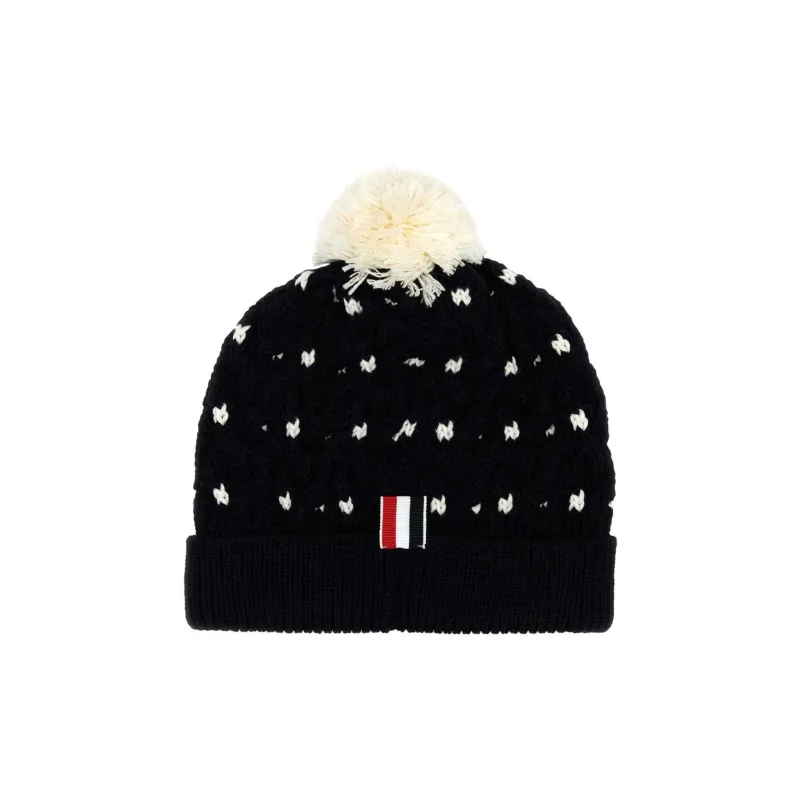 THOM BROWNE Rwb Striped Knitted Beanie-1