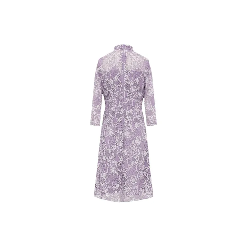 BBLLUUEE Long Sleeved Dress Women's Mist Purple-1