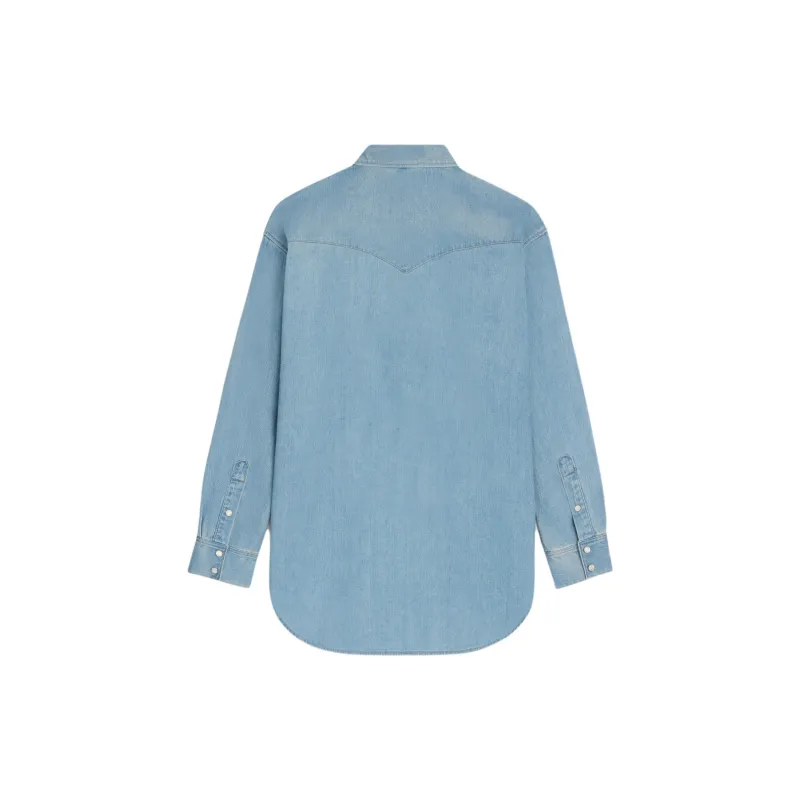 CELINE Shirt In Vintage Stone Indigo Denim-1