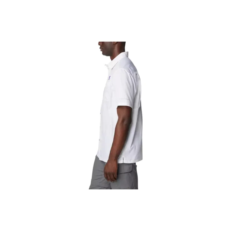 Columbia Men's Collegiate PFG Slack Tide™ Camp Shirt - LSU Shirt Men's White-2