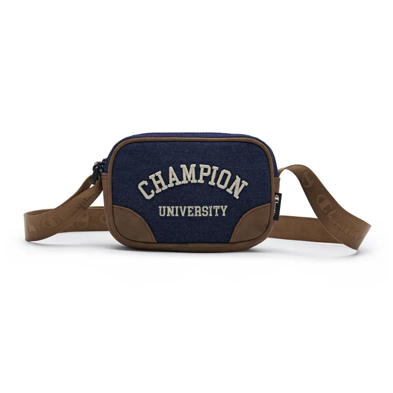 Champion Artificial Leather Crossbody Bag Regular Unisex Dark Blue/Blue/Dark Brown-0
