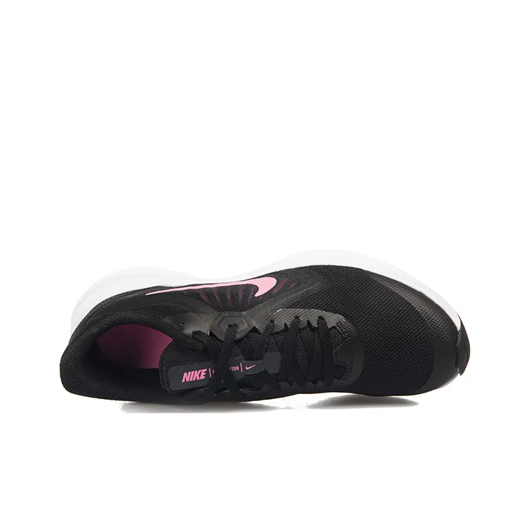 Nike Downshifter 10 Cushioned Anti-Slip Wear-Resistant Breathable Lightweight Low-Top Running Shoes GS Black Pink-3