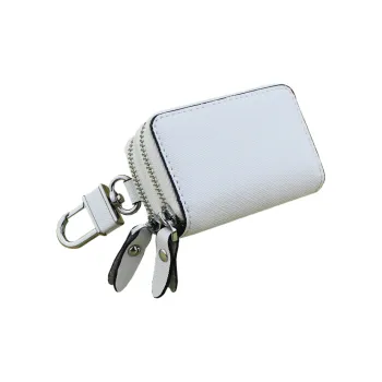 OUZIHUANG Cow Leather Key Pouch Small Size Unisex _Nsec White/Red/Blue/Pink/Rose Red