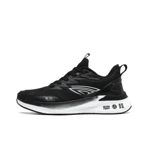 BTE Anti Slip Wear Resistant Breathable Lightweight Low Top Carbon Plate Marathon Running Shoes Unisex Black White