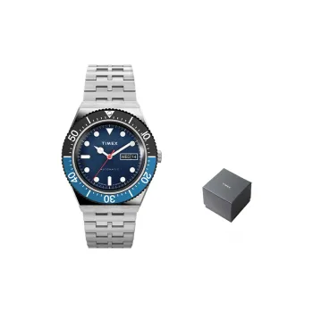 TIMEX Q Series Wrist Watch Automatic Mechanical Movement Stainless Steel Strap 40mm Blue Dial Men's Watches