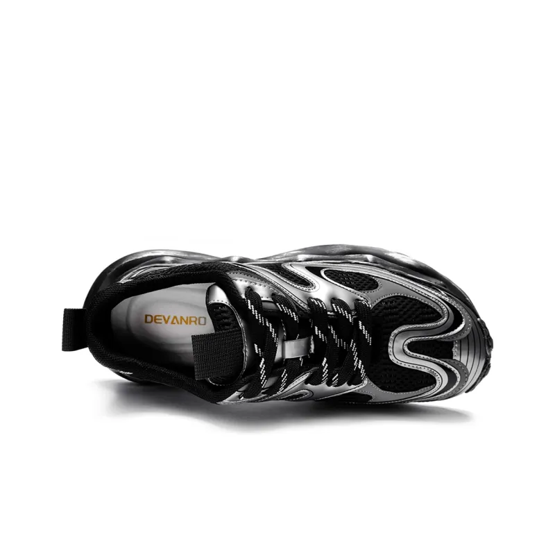 Devanro Cushioned Breathable Moisture Wicking Lightweight Height Increasing Low Top Chunky Sneakers Men's-4