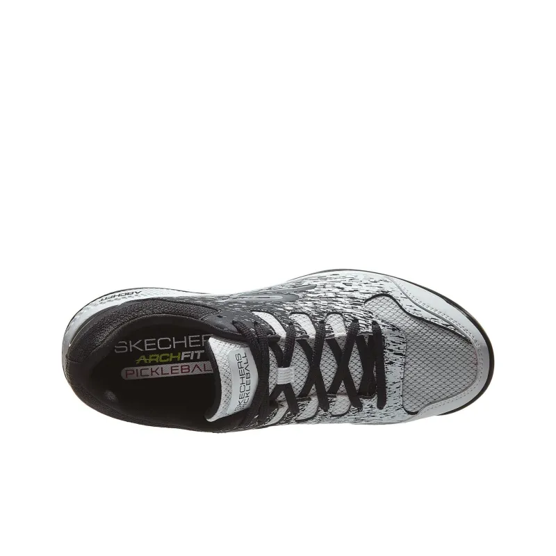 Skechers Durable Breathable Low Top Running Shoes Men's White Black-3