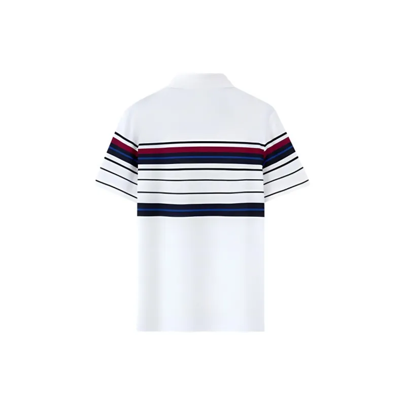 GOLDLION Polo Shirt Men's White Base Multicolor Stripes-00-1