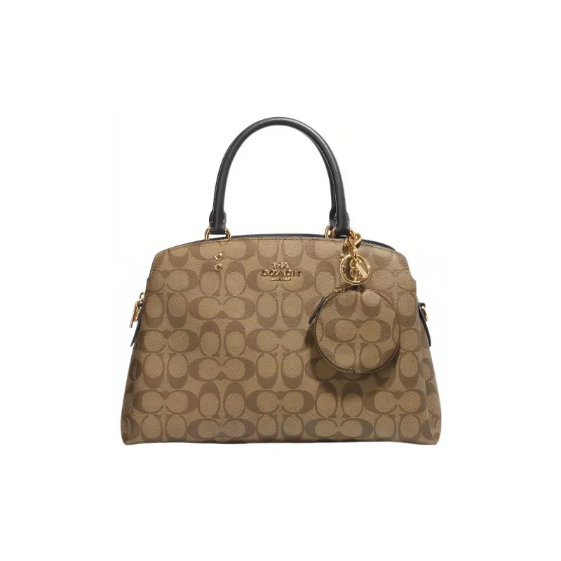 COACH Canvas With Leather Coin Purse Women's Khaki-1