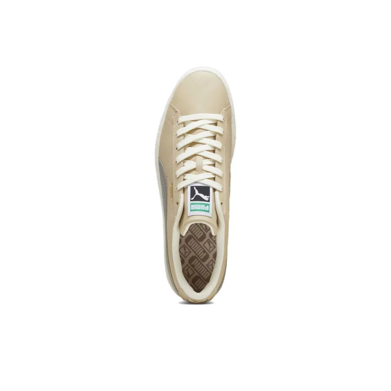 PUMA Basket Classic XXI Slip-Resistant Low-Top Skateboard Shoes Unisex Beige Gray-3