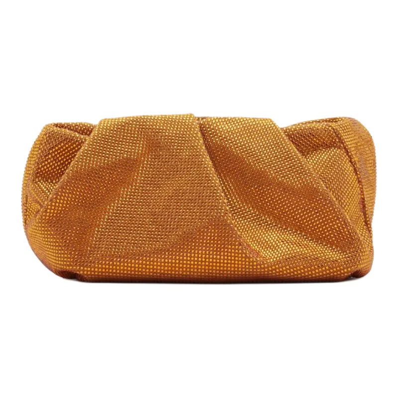Burberry Calfskin Reverse Suede Clutch Women's Gold-1