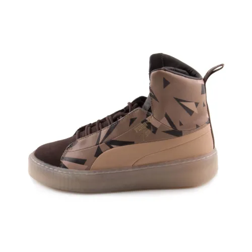 PUMA Platform Casual Shoes Men Mid-Top Brown