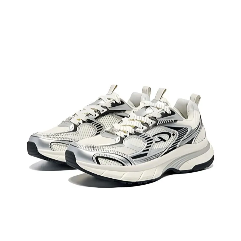 QIAODAN Kaiyuan 2K Coverage Rebound Wear Resistant Lightweight Slip Resistant Low Top Casual Shoes Men's Silver Black-1