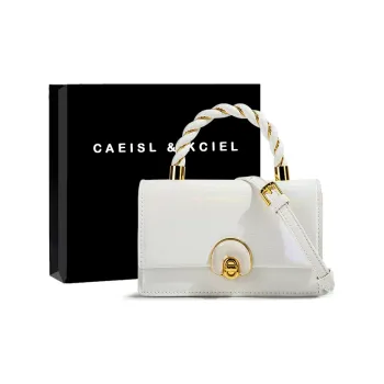 CAEISL&KCIEL PU Small Square Bag Shoulder Bag Crossbody Bag Handbag Women's Fluorescent White