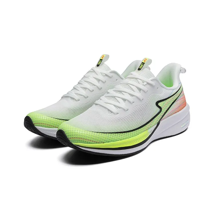 LPMX Cushioned Slip Resistant Rebound Low Top Carbon Plate Running Shoes Unisex Orange Red Neon Green-2