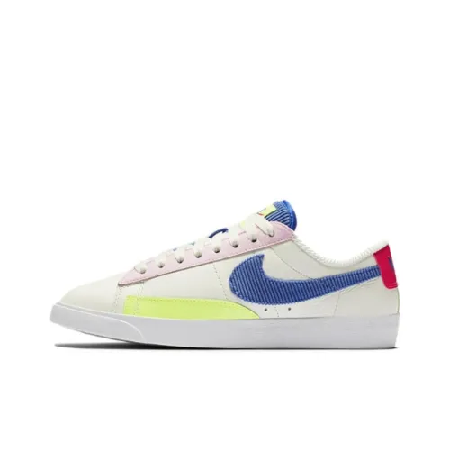 Nike Blazer Skateboard Shoes Women's Low-Top White/Blue/Yellow