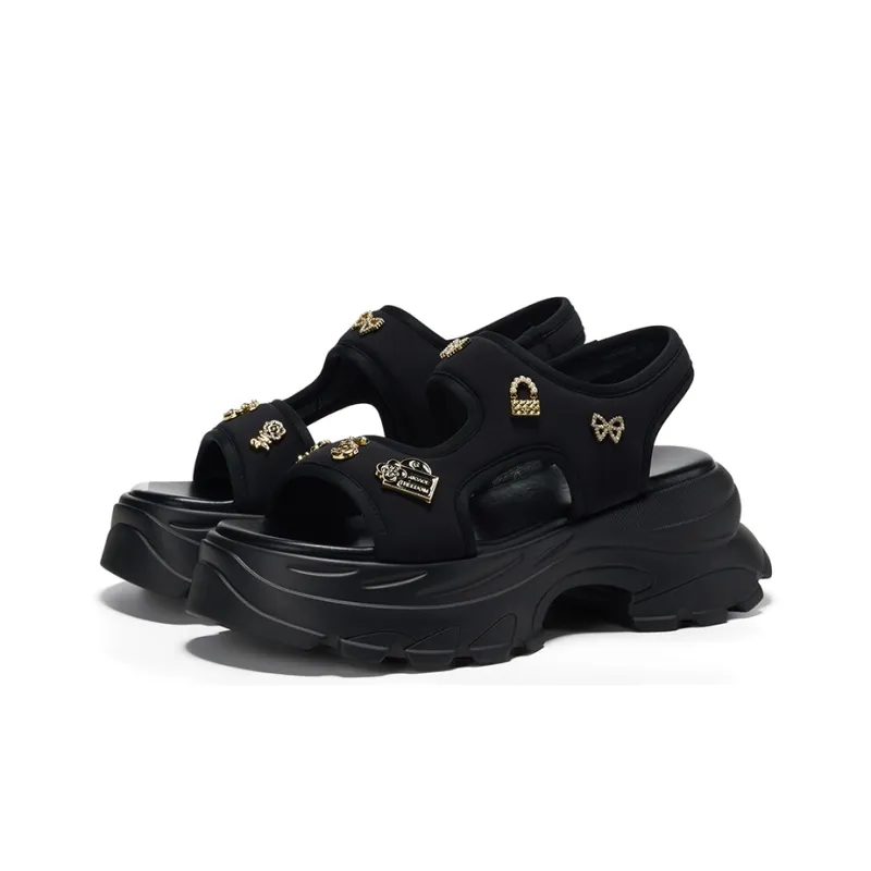 GG CC Casual Shoes Rhinestone Platform Sports Chunky Sandal Women's-2