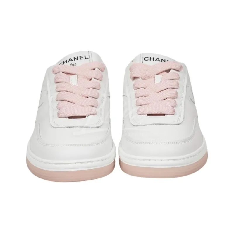 CHANEL Low Top Skateboard Shoes Women's White Pink-3