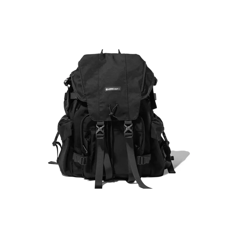 LIVEBOX EN DIRECT Nylon Backpack Large Size Men's Gray/Black-6