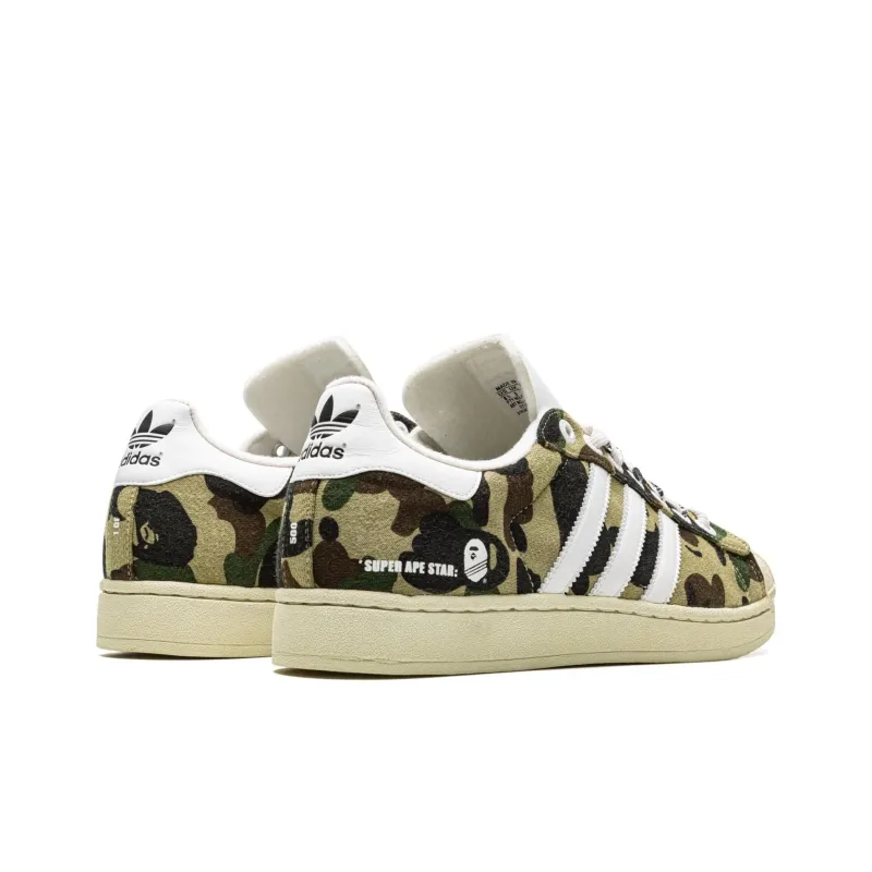 Nigo x Adidas Anti Slip Wear Resistant Low Top Skateboard Shoes Unisex Green Brown White-2