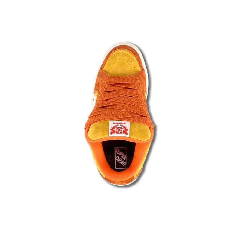 LuzaoT SUPER DRAG Stars Shoes Anti Slip And Wear Resistant Breathable Low Top Skateboard Shoes Women's Orange Yellow-2