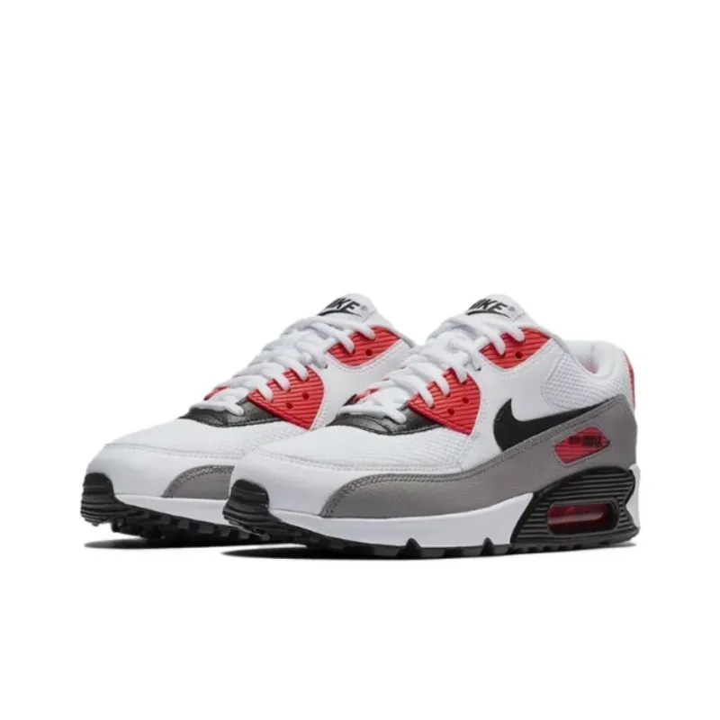 Nike Air Max 90 White Black Dust Solar Red Women's-1