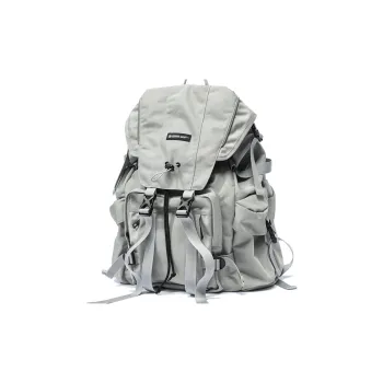 LIVEBOX EN DIRECT Nylon Backpack Large Size Men's Gray/Black