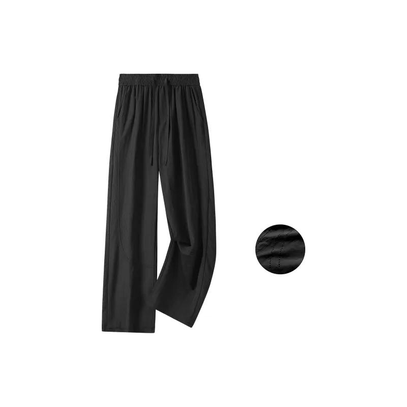 TESTUNG Casual Pants Unisex Black-15
